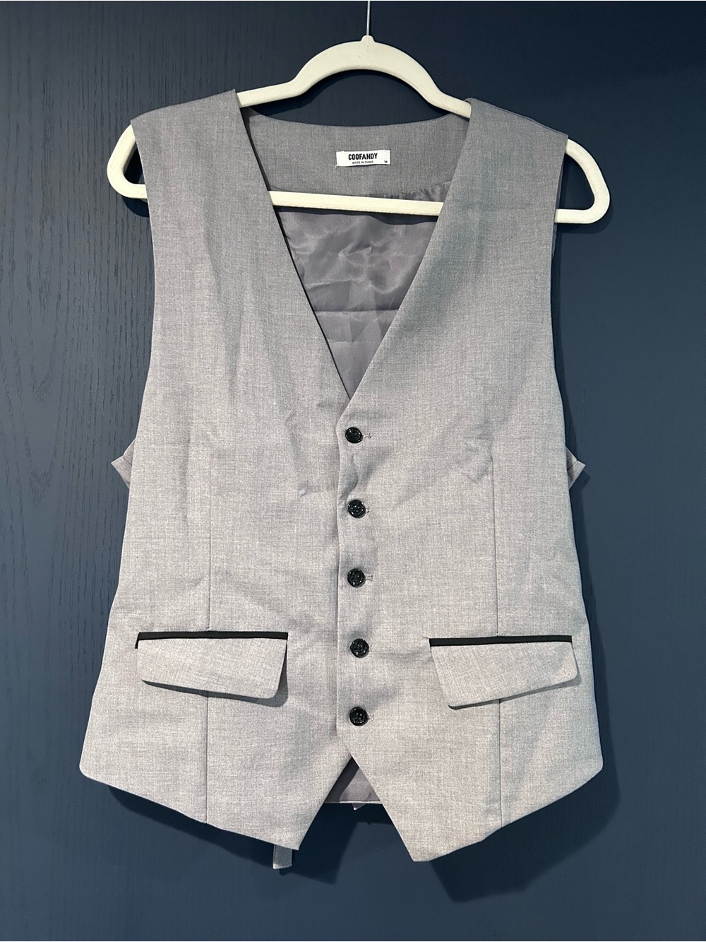 COOFANDY Men's Light Gray Dress Vest - Modern Formal Waistcoat